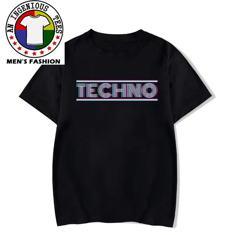 Techno T-Shirt Funny Dj Music Underground Rave Men Fashion Camisas Hombre O-Neck Cotton Print Rock Top T Shirt