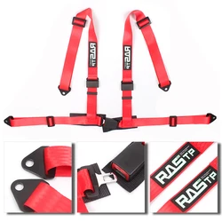 RASTP-2'' Universal Four-Point Seat Belt For Racing Trucks Big Red Buckle Seat Belt Car Buckle Wiring Harness For Car RS-BAG048