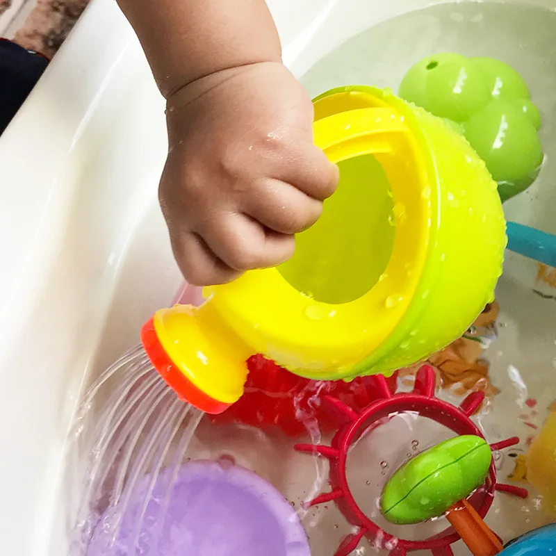 Jarro de água para praia de verão para bebês, brinquedo de água pequeno para banheira, brinquedo de banheira de plástico