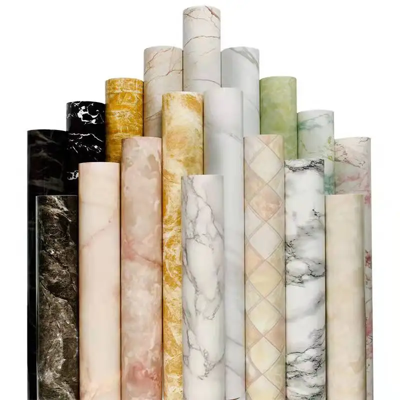 UAWESO Marble Vinyl Self-adhesive Wallpaper for Walls In Rolls Kitchen Livingroom Bathroom Waterproof PVC Stickers Rooml Decor