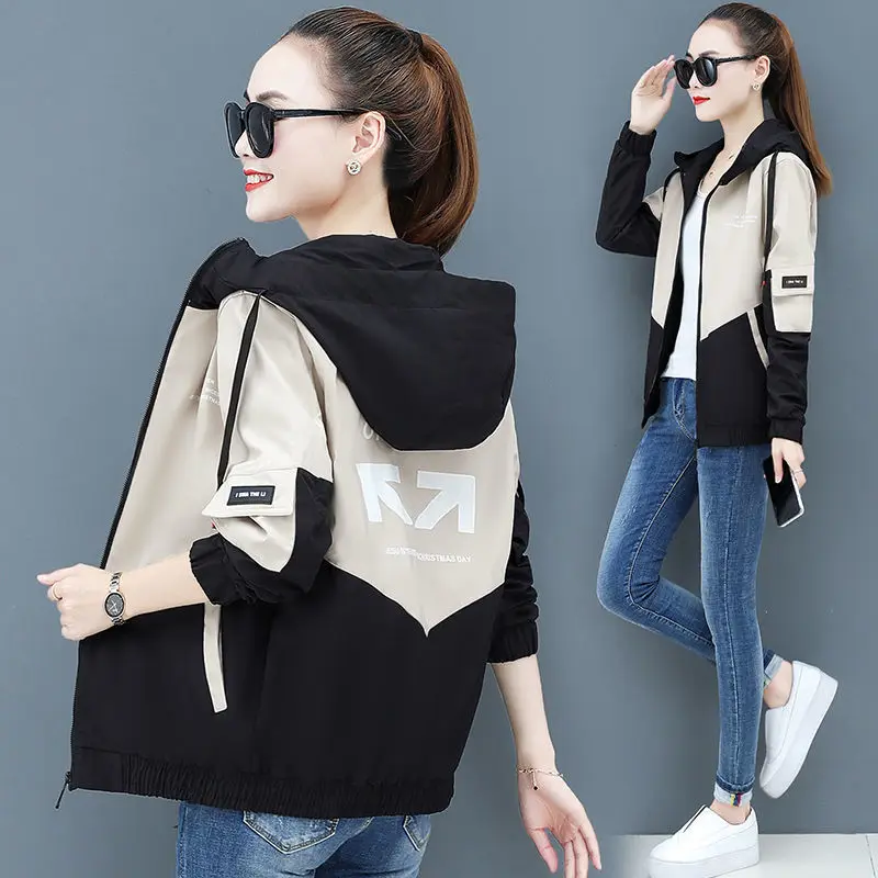 With Lining Women Trench Coat 2026 Female Spring Autumn Windbreaker Hooded Trench Coat Lining And Add Velvet Trench Coat  C737