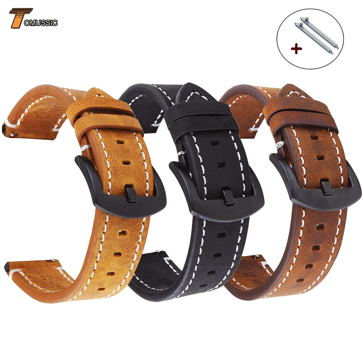 18 20 22mm Watch Band For Samsung Galaxy Watch 46mm 42mm Genuine Leather Strap Gear S3 S2 Classic Frontier Watchband For Huawei