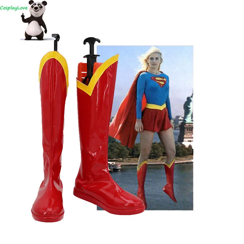 

CosplayLove Supergirl Red Cosplay Shoes Long Boots PU Leather Custom Made For Girls Women