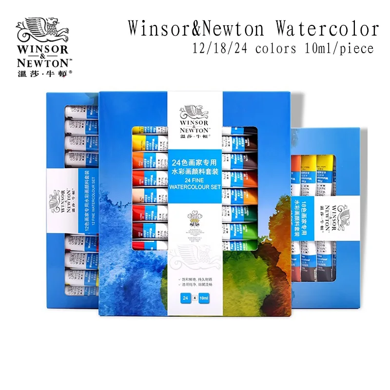 

Winsor & Newton 12/18/24 colors Watercolor Paint Pigment fine WaterColour Set 10ml/tube drawing art supplies