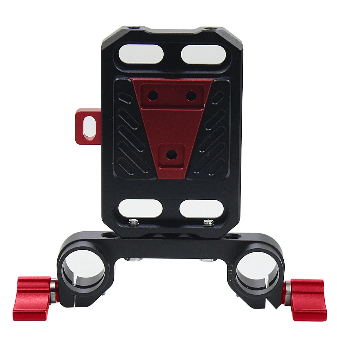 Aluminium-Schnellwechsel-V-Lock-Akku-Montageplatte mit 15-mm-Stangenklemme für Fotografie-DSLR-Kameras, Rig-Schiene und Follow-Focus-System – Detail 25