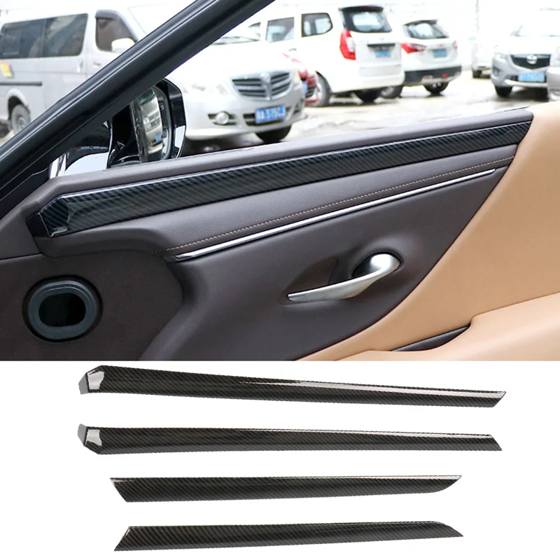 Car Styling 4pcs ABS Car Interior Door Moulding Stripes Cover Trim for Lexus ES350 ES300h 2019-2020