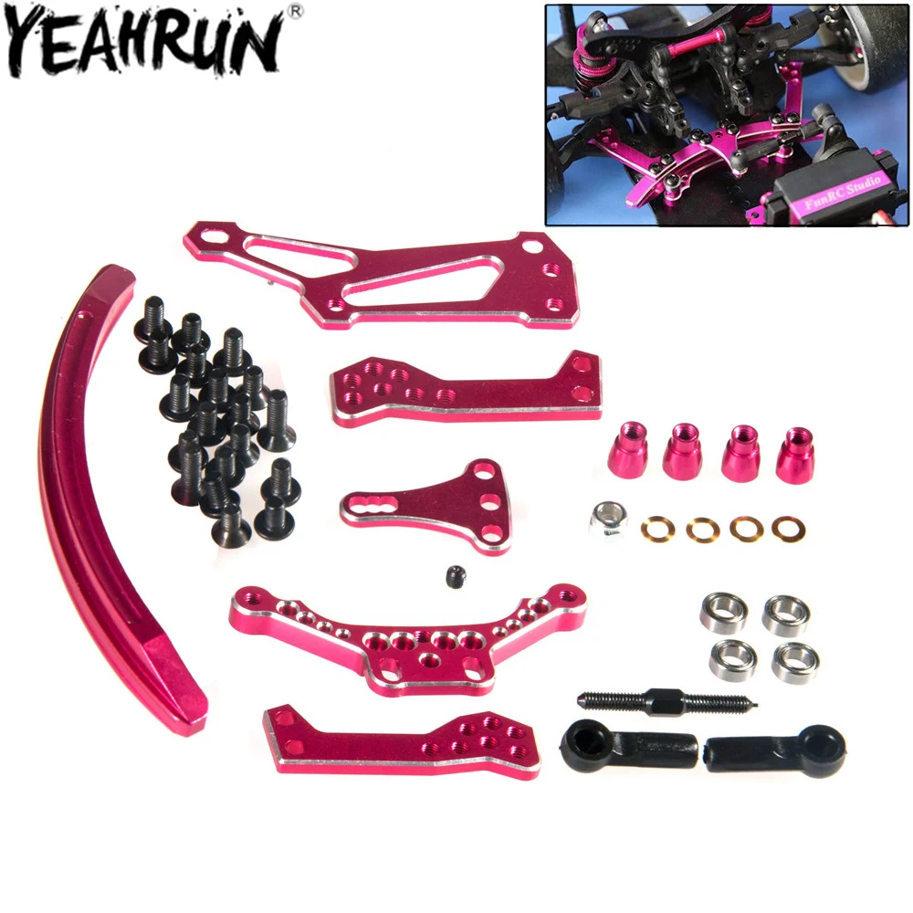 YEAHRUN Aluminum Curve Slide Track Steering Kit for 1/10 Sakura D4 RWD RC Crawler Drift Racing Car Upgrade Parts