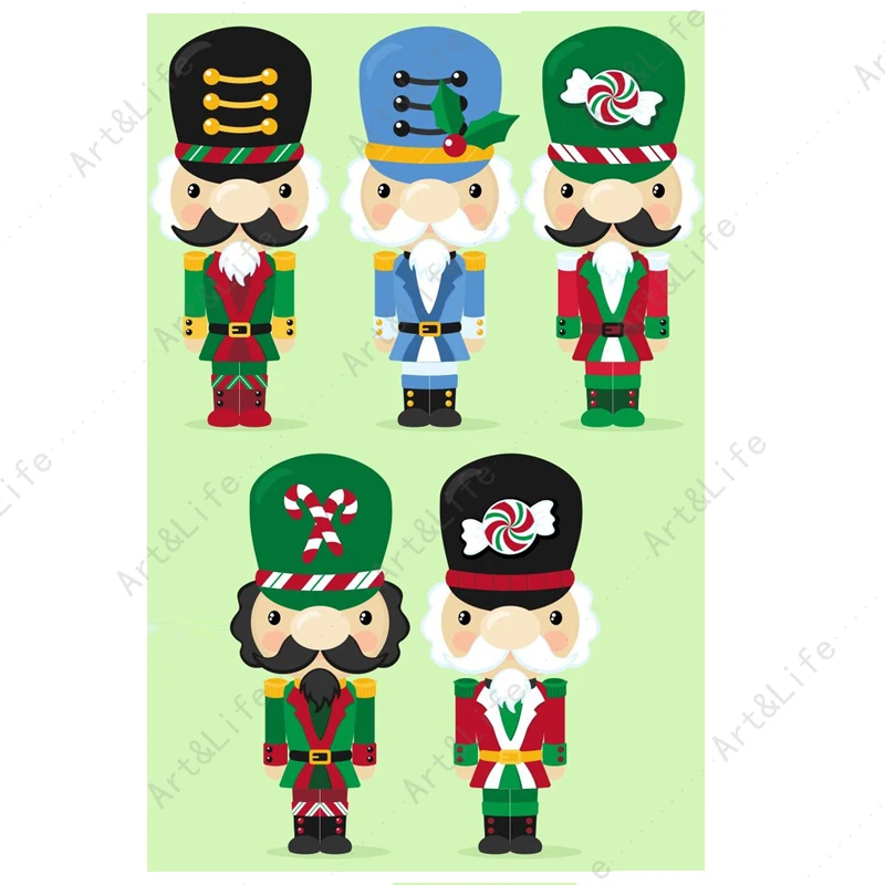 5-in 1 New Metal Cutting Dies The Nutcracker Christmas Soldiers Stencils for Scrapbooking Album Birthday Cards Embossing Die Cut