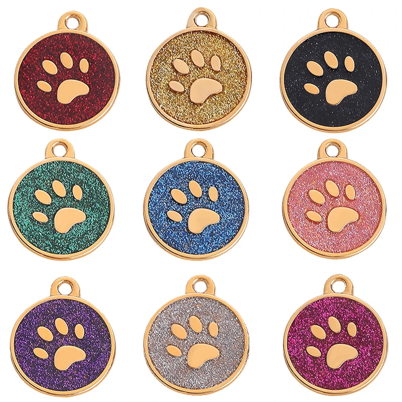 Personalized Pet Cat Dog ID Tag Custom Engraved Dog Tag Name Phone Address Gold Metal Paw Dog Tags Puppy Bulldog Dog Accessories