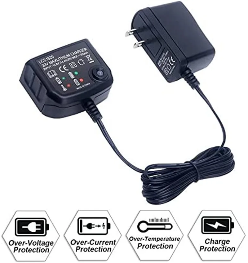 Imagem -03 - Carregador de Bateria de Lítio para Black & Decker 10.8v 14.4v 18v 20v Serise Lbxr20 Broca Elétrica Chave de Fenda Acessório da Bateria Lcs1620