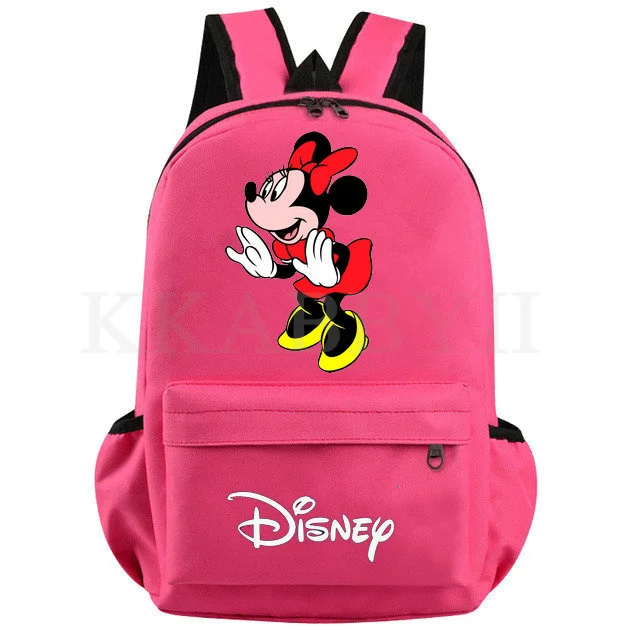 Women Men Mickey Canvas Backpack Fashion Teenagers School Bag Large Capacity Minnie Printing Travel Backpacks Book Bag