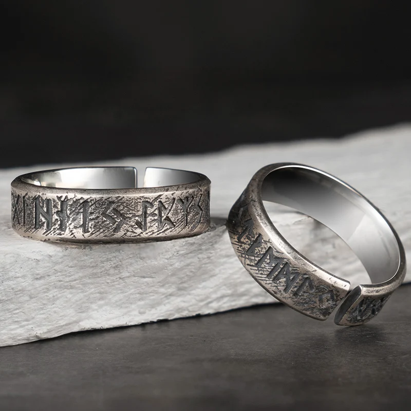 Nordic Mythology Viking Runes 925 Sterling Silver Ring