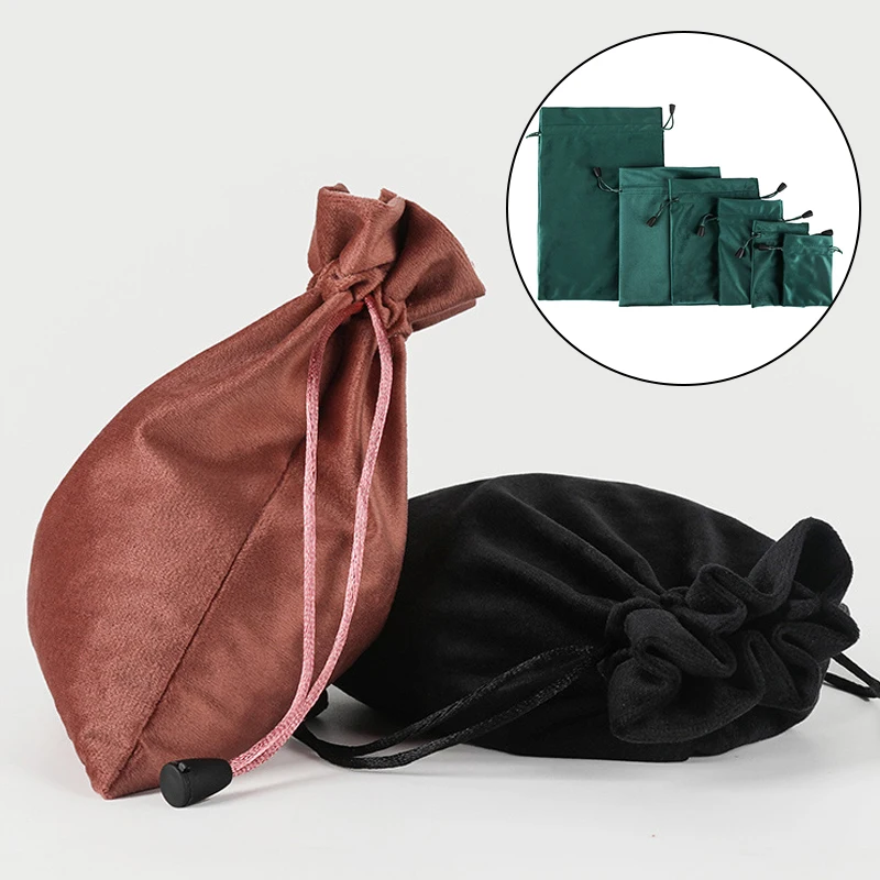 1Pc Drawstring Velvet Pouches Jewelry Packaging Display Bags Soft Eyewear Case  Wedding New Year Gift Bag Xmas Present Pocket