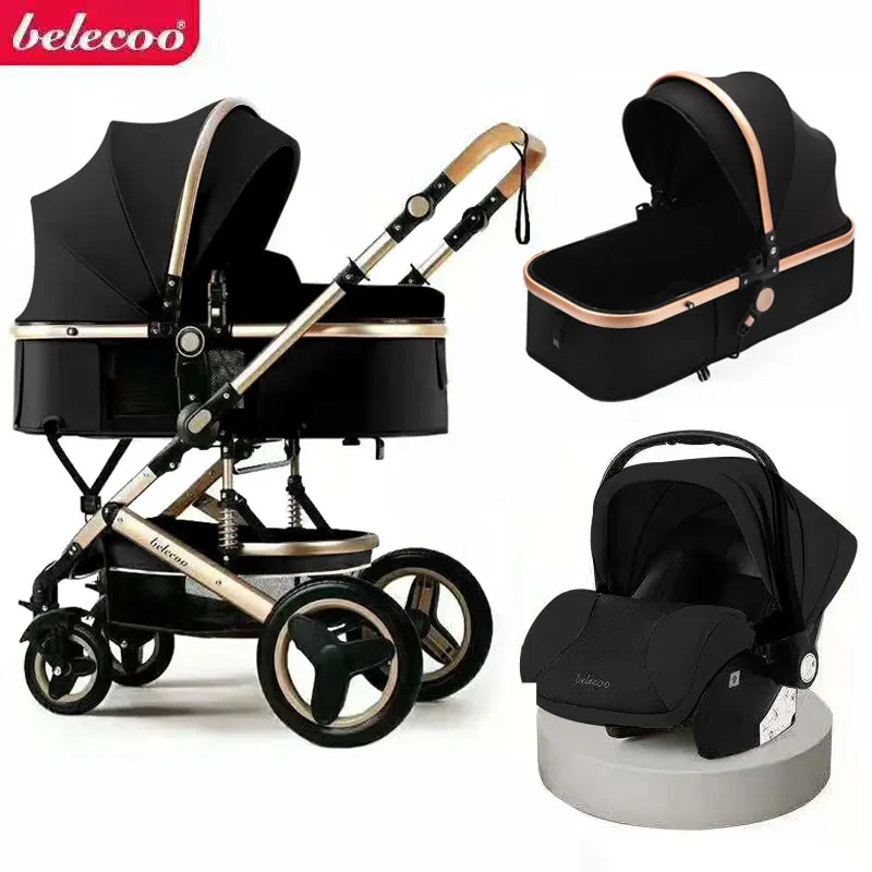 NEW Baby Stroller 3 In 1 Pram with Car Seat Travel System Baby Stroller with Car Seat Newborn  Comfort Car Seat 0~36 months2021