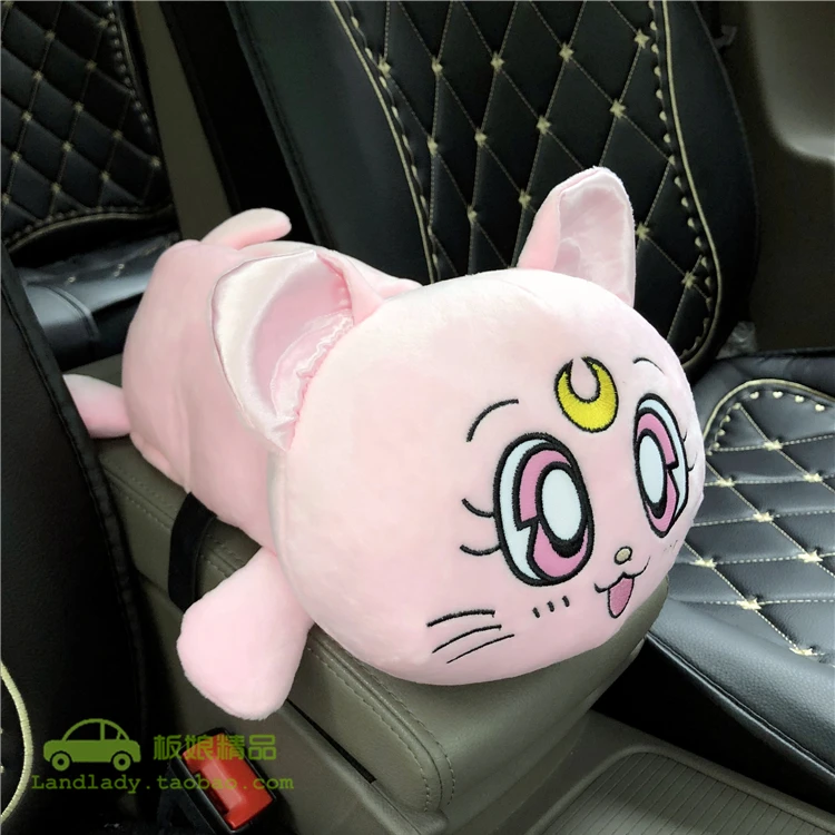 

Kitty Luna Cat Car Tissue Box Creative Short Plush Tissue Box for Car Armrest Box Car Seat Tissue Box Car Decoration Accessories