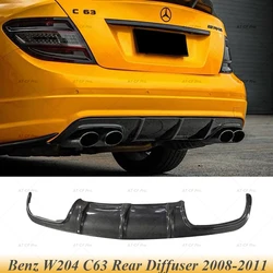 for W204 Carbon Fiber/FRP Rear Bumper Diffuser Lip Spoiler for Benz C-Class W204 C63 AMG C300 Sport Sedan Coupe 2008 - 2011