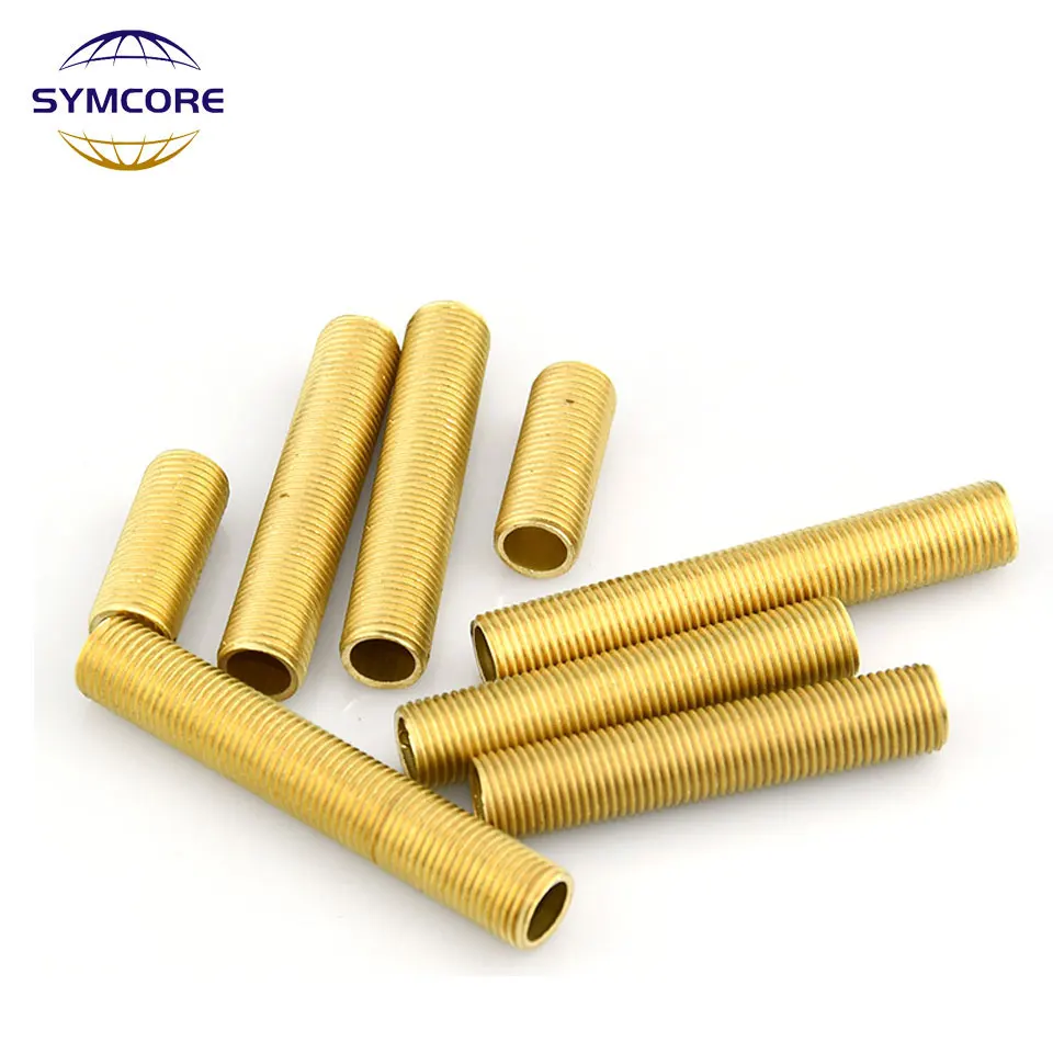 

M10 Full Brass Tooth Tube Connecter Tube Copper Hollow Tube Metric Threaded Connecting Rod Lighting Fittings Tooth Rod