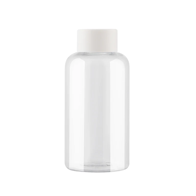 250 ml 24 teile/los Transparent Braun Doppel deckel Kunststoff Lotion Flasche Gedreht Kappe PET Kosmetische Nachfüllbare PET Flasche