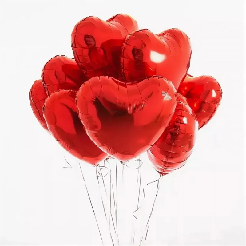 5pcs 18inch Red I Love You Heart Foil Balloon Happy Valentines Day Love Heart Helium Globos Wedding Birthday Marriage Party Deco