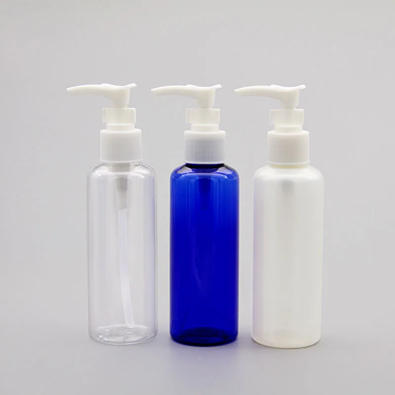 150ML 36pcs/Lot Blue Transparent Peal White PET Pump Bottle For Liquid Cosmetic Plastic Empty Lotion Cream Bottle Container