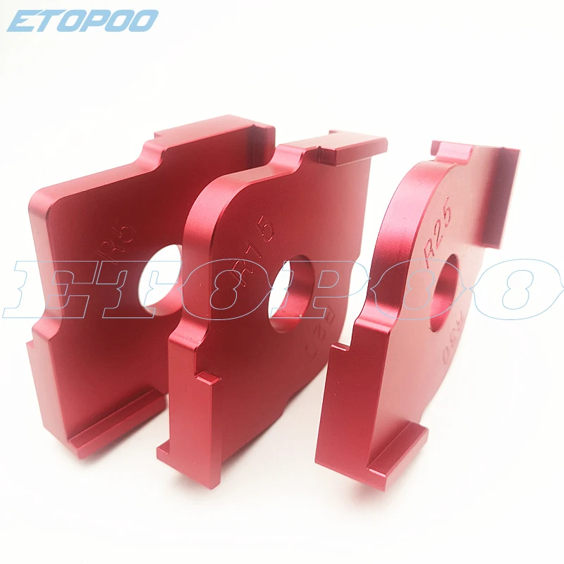 Imagem -05 - Carpintaria Aparar Raio Jig Modelos de Roteador Liga de Alumínio Cantos de Raio r5 R10 R15 R20 R25 R30 R35 R40 T10 T35 Pcs por Conjunto