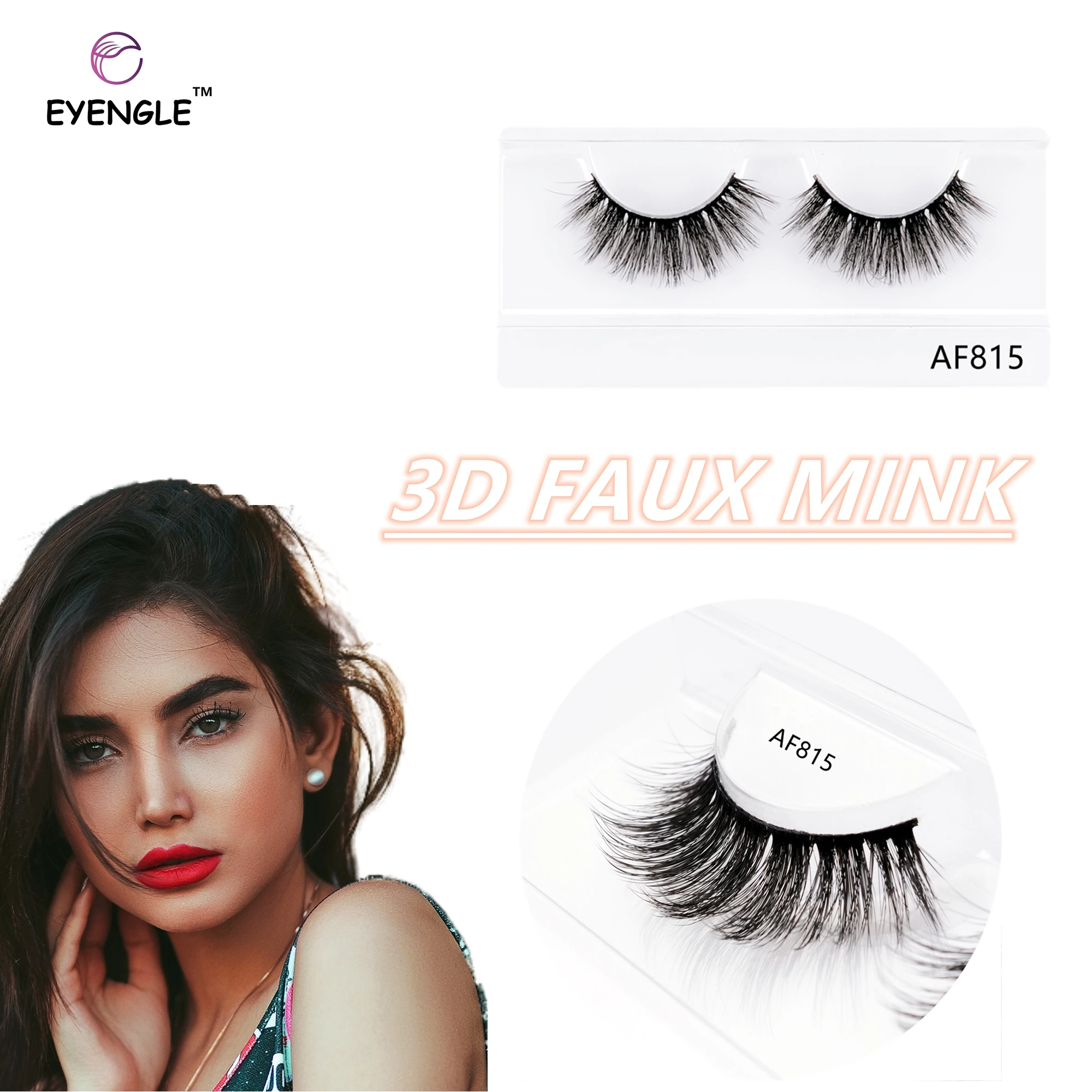 Eyengle 3d cílios postiços natural grosso longo macio artesanal 10-15mm falso vison olhos cílios extensão reutilizável maquiagem 11.11