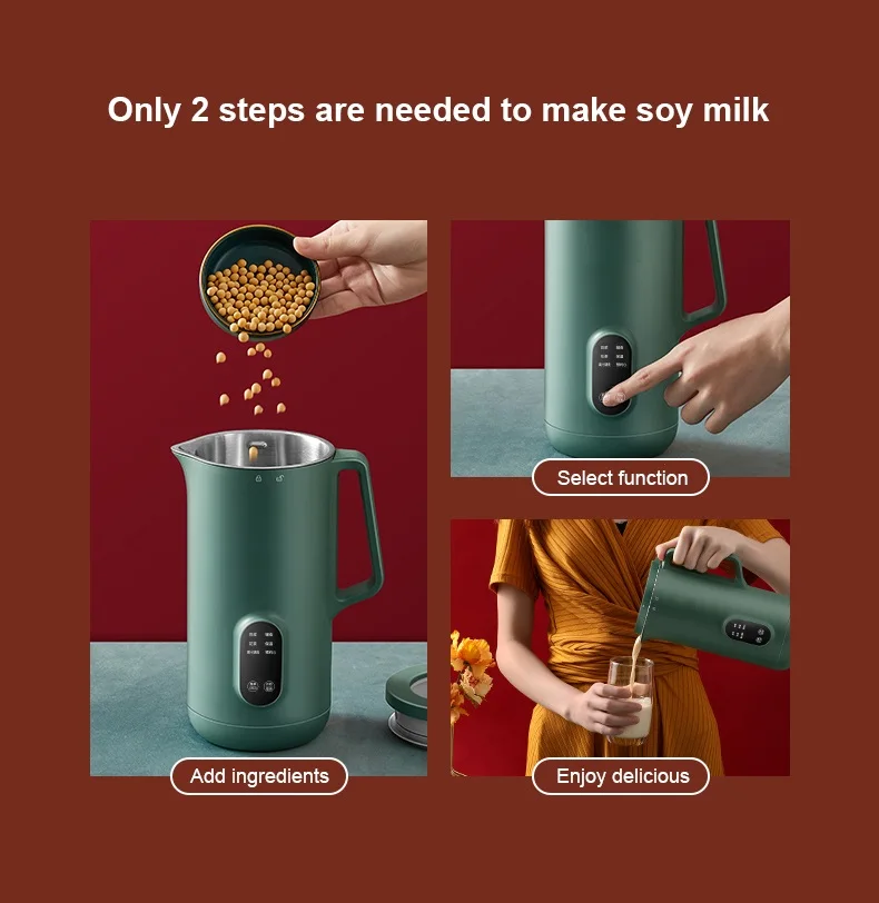Mini espremedor elétrico portátil para soja e leite, espremedor de frutas, multicooker, suplemento de café da manhã, misturador sem filtro, 220V