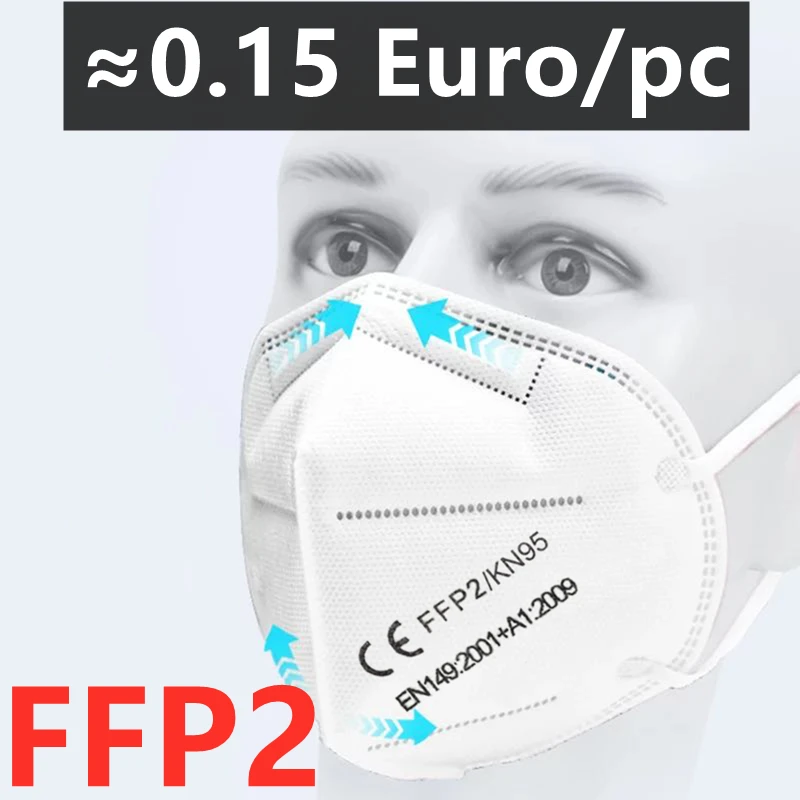 

10-200pcs ffp2mask respiratory mask kn95 fpp2 ffp2reutilizable approved ffpp2 ffp 2 FFP2kn95 50pcs 5 layers ffp2 CE adult fp2