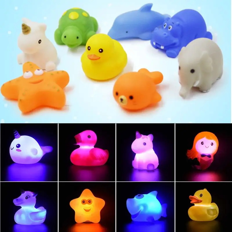 

Baby Water Flashing Floating Animals Dolphins Kids Automatic Led Lighting up Beach Play Toys For Children for the Bathroom Bath