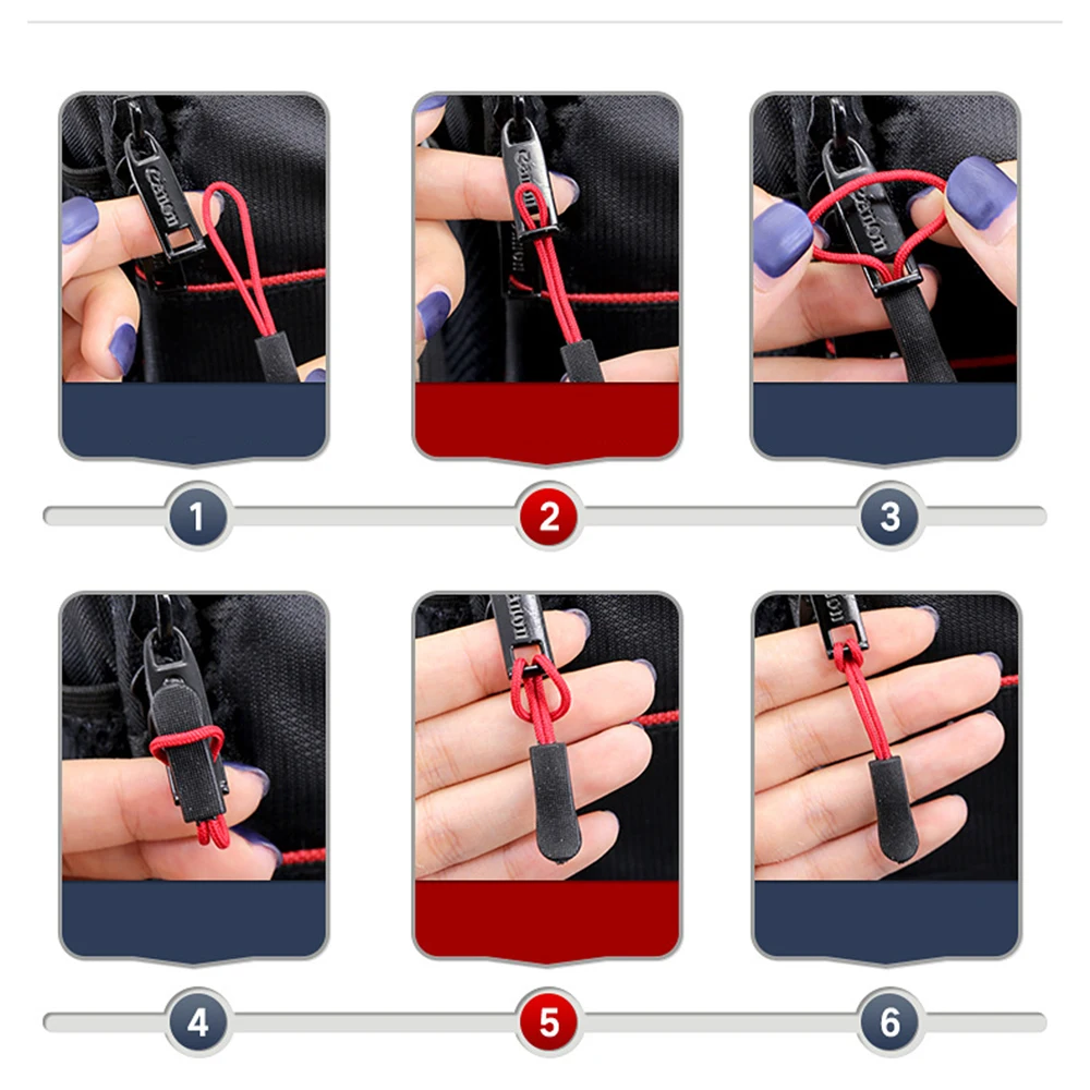 5/10/20pc Zipper Pull Puller End Fit Rope Tag Replacement Clip Broken Buckle Fixer Zip Cord Travel Bag Suitcase Tent BackpackTab