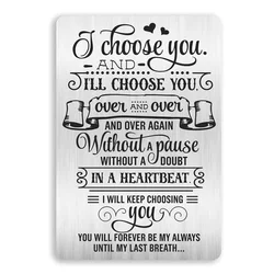 I You Engraved Wallet Inserts for Boyfriend Husband Fiance Groom, Love Note Cards Anniversary Card Gifts DIY Custom