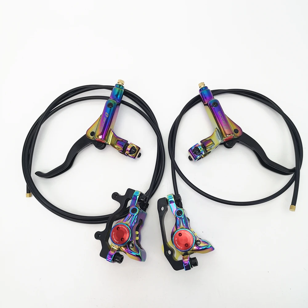 Colorful MTB Bicycle Hydraulic Disc Brake Bike Oil Brake Front Rear Set Clamp Mountain Bike Brake Rainbow Kits 800/1400 mm