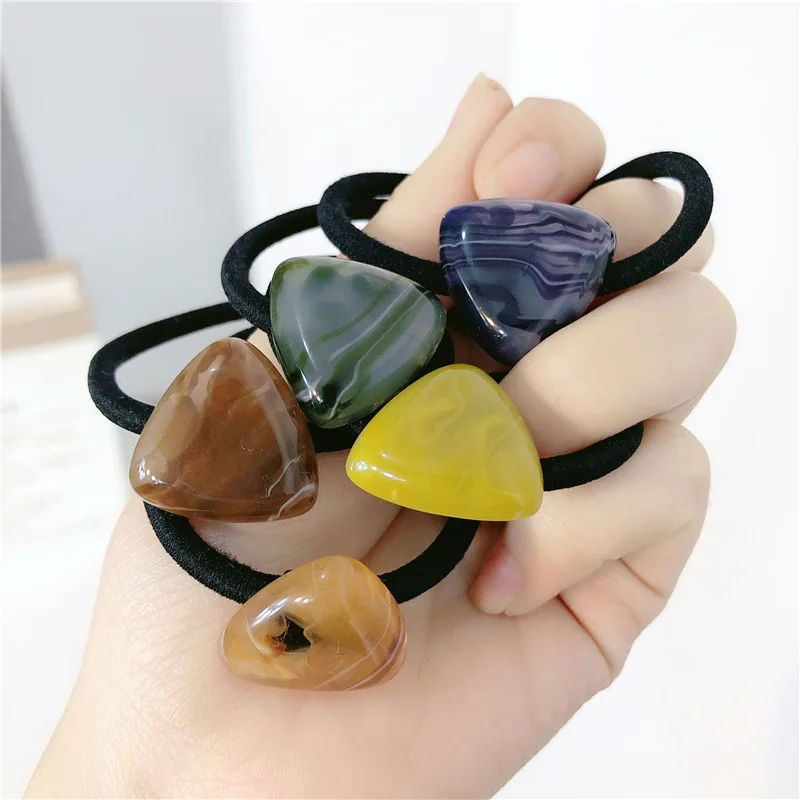 Fashion Woman Big Stone Hair Ties Korean Style Hairband Scrunchies Girls Ponytail Holders Rubber Band Hair Accessories