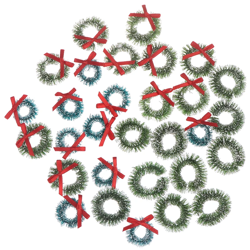 

Миниатюрные сказочные садовые украшения для дома, миниатюрные украшения для кукольного домика, микро декор «сделай сам», подарок, рождественские венки для кукольного домика, 10 шт.