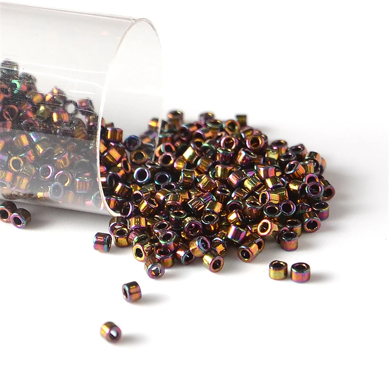10g/Röhre Miyuki Delica Glas Japanische Perlen Metallische Rocailles Runde Spacer Für DIY Handgemachten Schmuck Machen – Detail 3