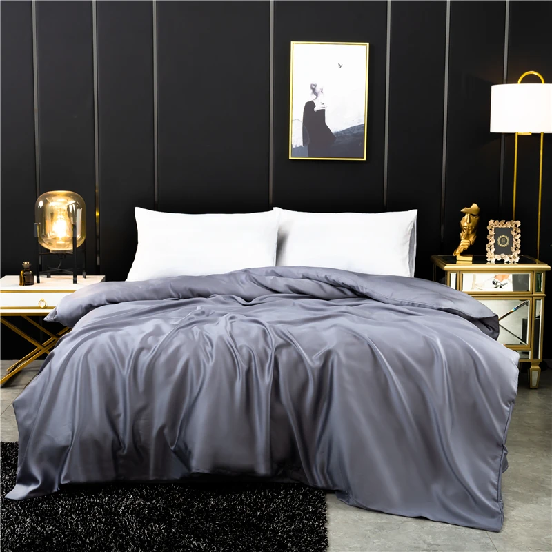 Natural Silk Duvet Cover Single Double King Size Quilt Cover Solid Color Duvet Cover 140x200 200x200 Comforter Cover