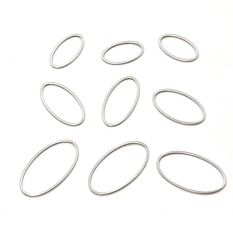 20Pcs 3 Size Geometric elliptical charm stainless steel pendant opening frame hollow out resin mold frame DIY jewelry making