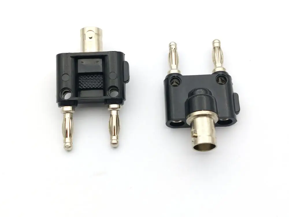 Imagem -02 - Conector Fêmea Bnc para Dual Twin mm Plugue Banana Plug Adaptador Coaxial Macho 20 Peças