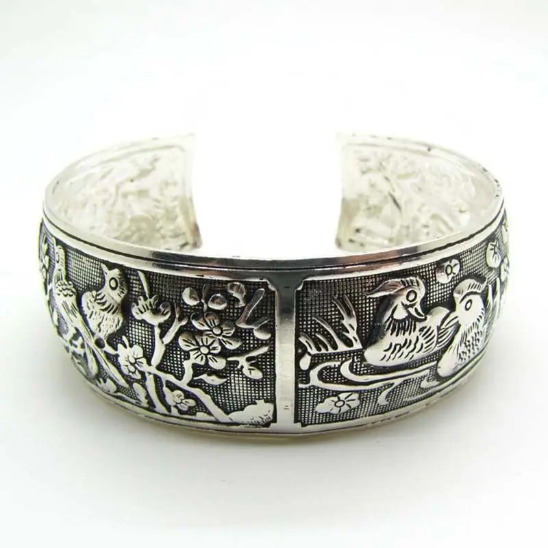 Vintage Gypsy Elephant Tortoise fish Flower Metal Tibetan    Retro Fashion Cuff Bracelet Bangle  For Her Christmas Gift