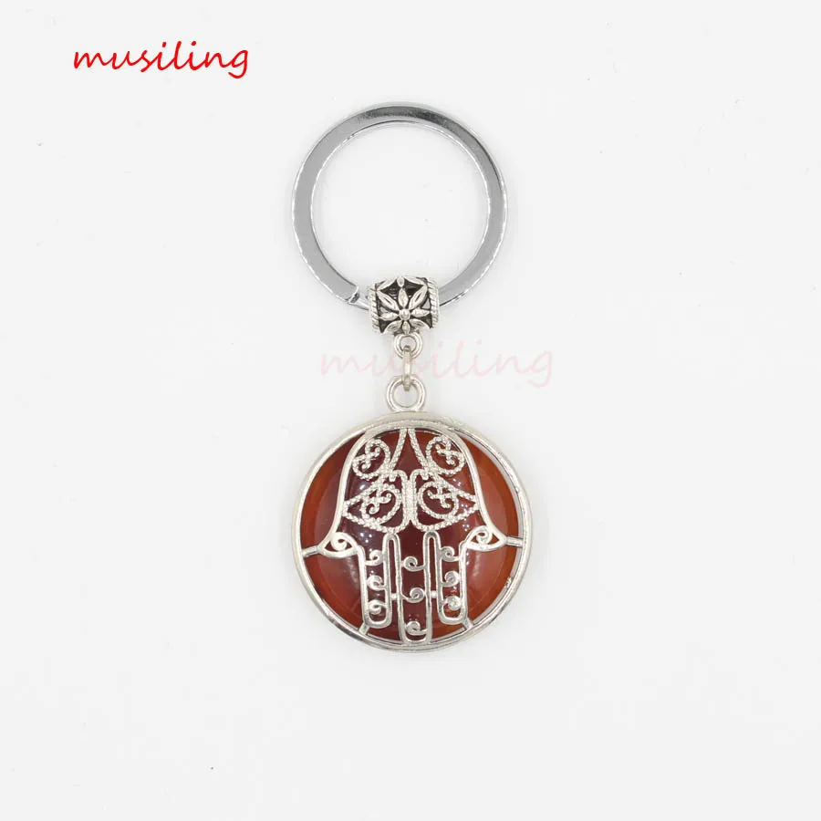 Wholesale Jewlery Buddha's palm Key Chain Car Pendants Reiki Pendulum Natural Stone Crystal Charms Jewelry For Women Men