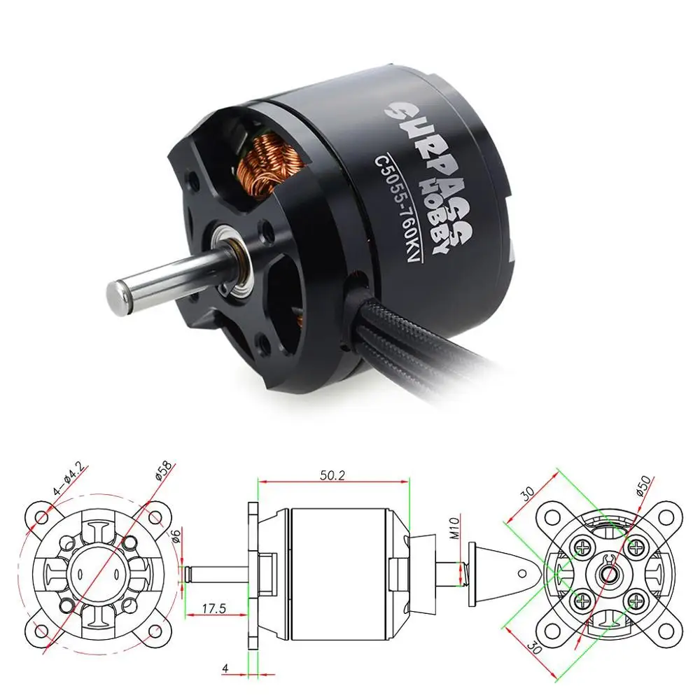 SURPASS HOBBY C5055 5055 760KV 570KV 400KV Brushless Motor for RC Airpalne Aircraft Multicopters RC Plane Helicopter RC Parts