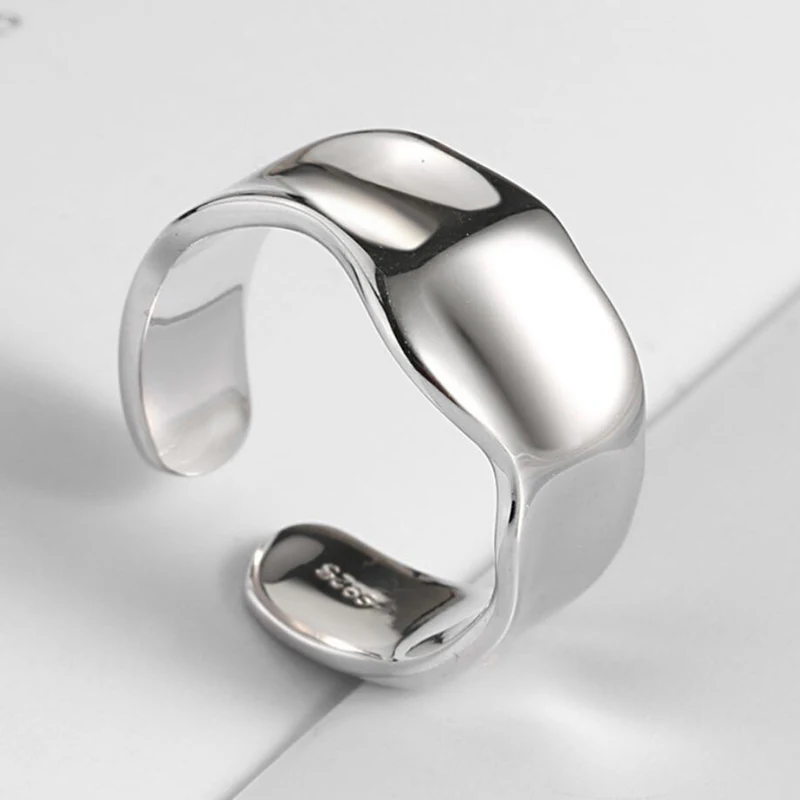Latest 925 Sterling Silver Ring For Women Party Jewelry Open Size Irregular Geometric Rings Lady Anniversary Accessories KOFSAC
