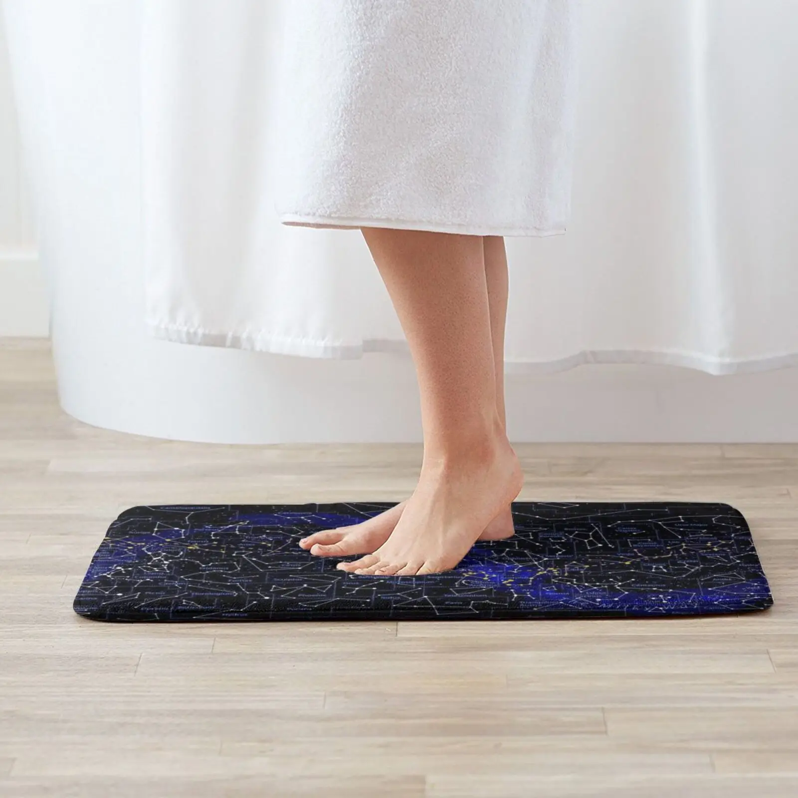 The Modern Western Night Sky Print Soft Non-Slip Mat Rug Carpet Cushion Western Night Sky Stars Suns Comets Planets