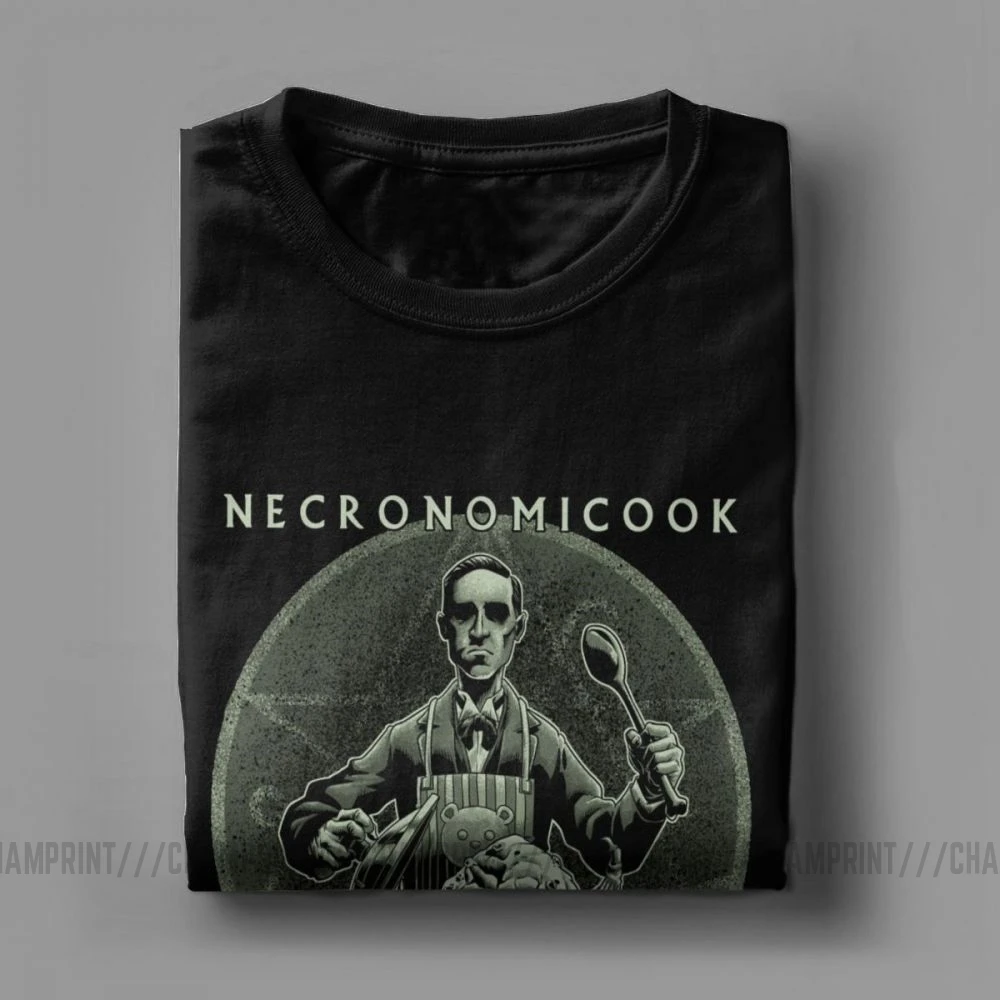 Men Necronomicook Call Of Cthulhu T-Shirts Lovecraft Arkham Arcane Horror Unique Crewneck Tops 100% Cotton Tees Adult T Shirt