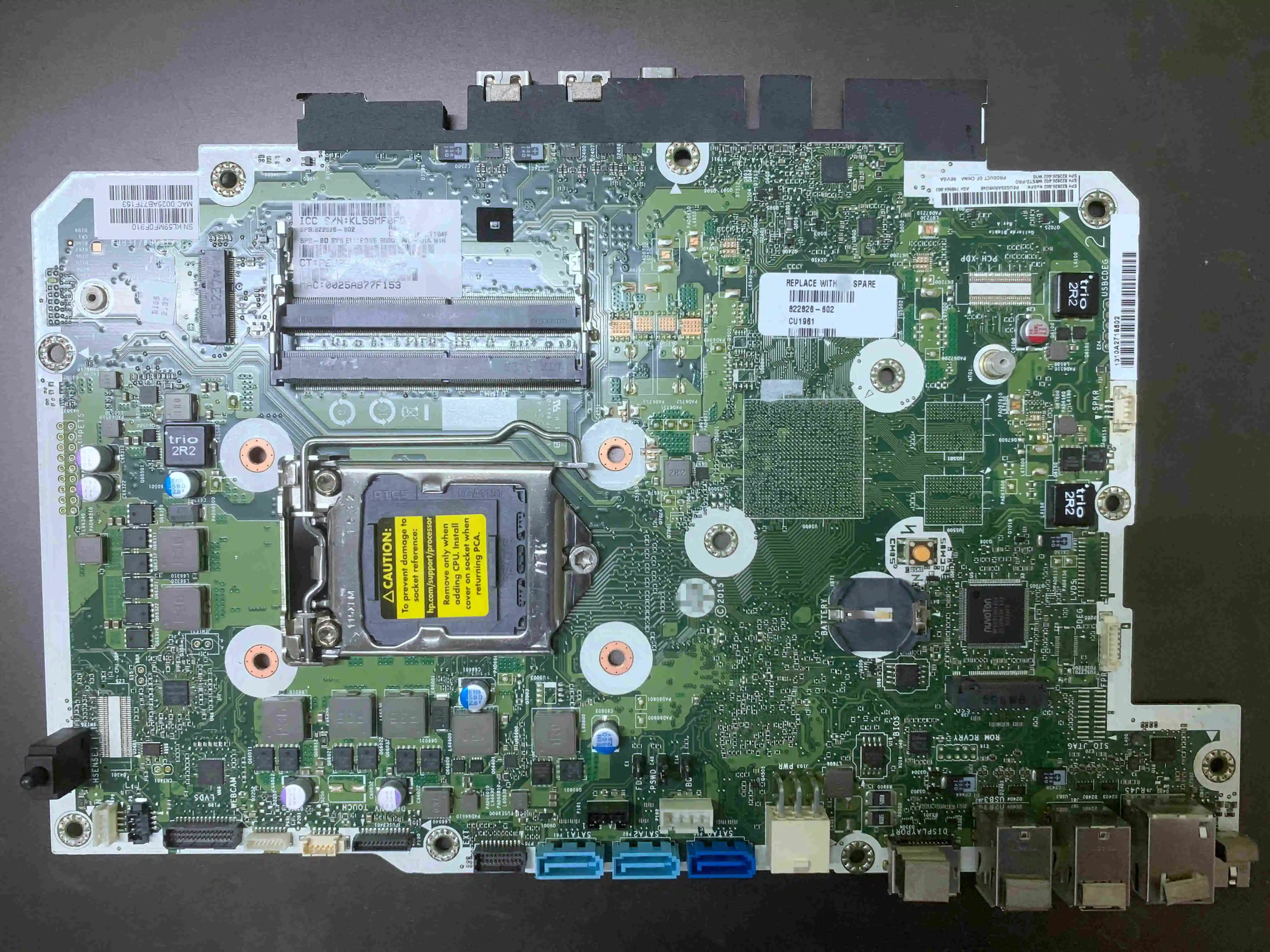 

NEW FOR HP EliteOne 800 G2 822826-002/602 798964-002 AIO all-in-one Motherboard tested Free shipping