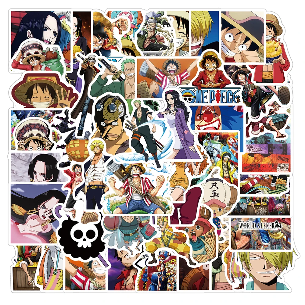 10/30/50PCS Anime One Piece Cartoon Stickers Graffiti Car Motorcycle Travel Luggage Guitar Waterproof Cool Decals Kid Sticker