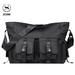 Scione Men's Messenger Shoulder Bag Oxford  Waterproof Outdoor School Sports Travel Bags Luxury Brand Fashion Style K090