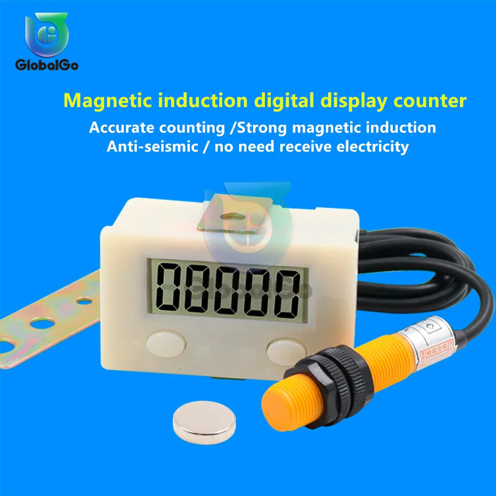 Magnetic Induction LCD Digital Display Counter 0-99999 Industry Magnetic Proximity Sensor Switch Reciprocating Rotary Counters