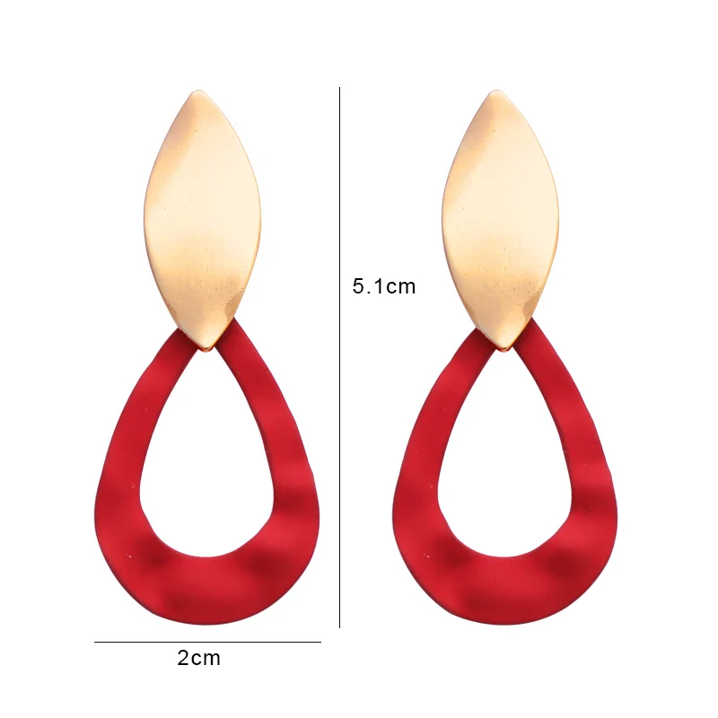 2023 neue Rote Hängende Ohrringe für Frauen Lange Blume Herz Anhänger Baumeln Ohrringe Unregelmäßige Geometrie Element Ohr Schmuck – Detail 27
