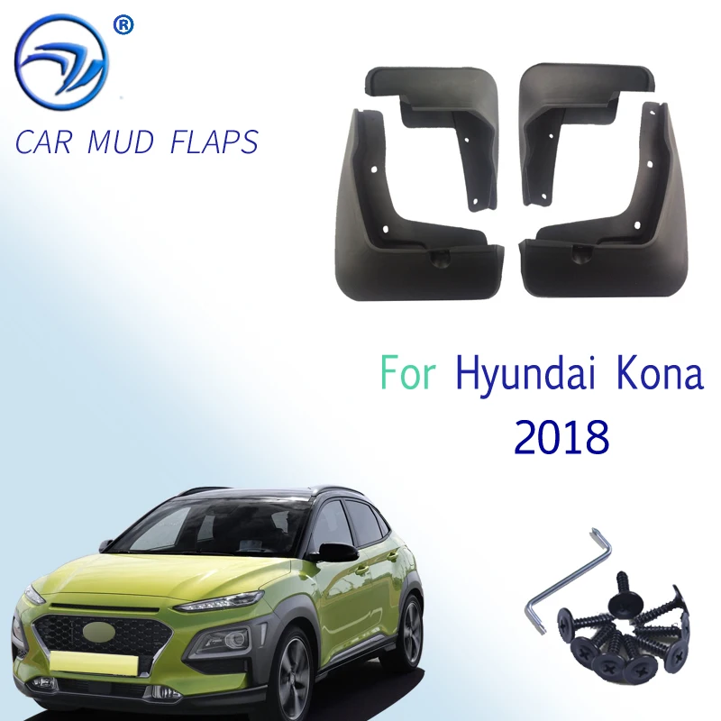 For Car-Styling Mudguard Hyundai Kona 2018-2022 Accessorirs Splash Guards Mud Flaps Mud guard Fender Car Styling Sticker